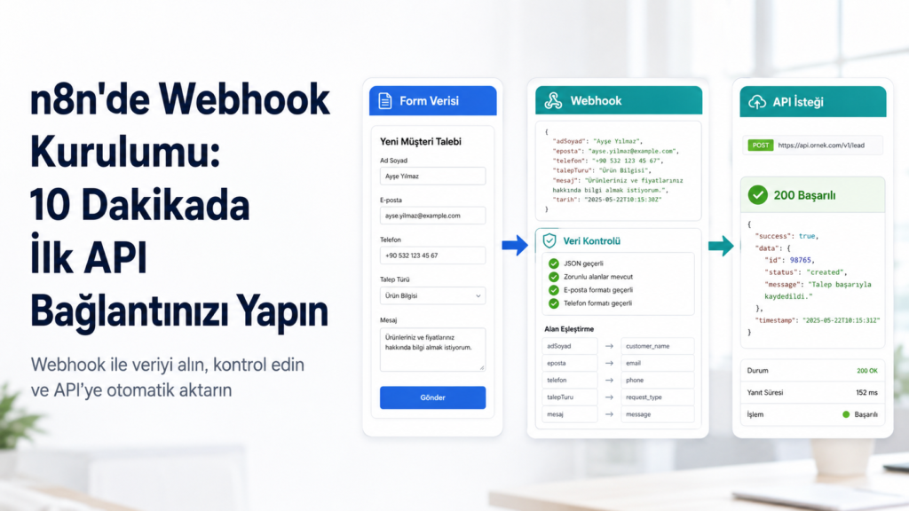 10 dakikada n8n webhook ve api bağlantısı