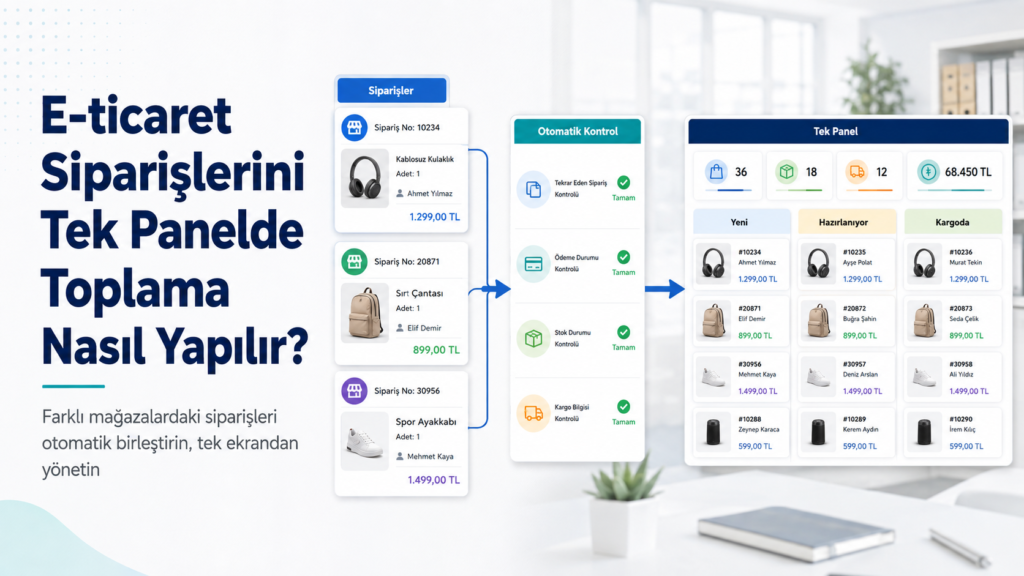 e ticaret siparişlerini tek panelde toplama