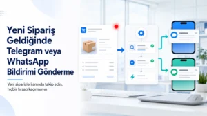 yeni siparişte anında mesaj bildirimi
